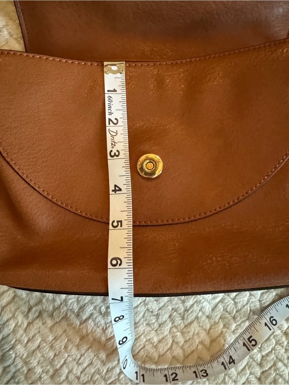 Brown LC Lauren Conrad Blair crossbody bag rose gold-tone and adjustable strap